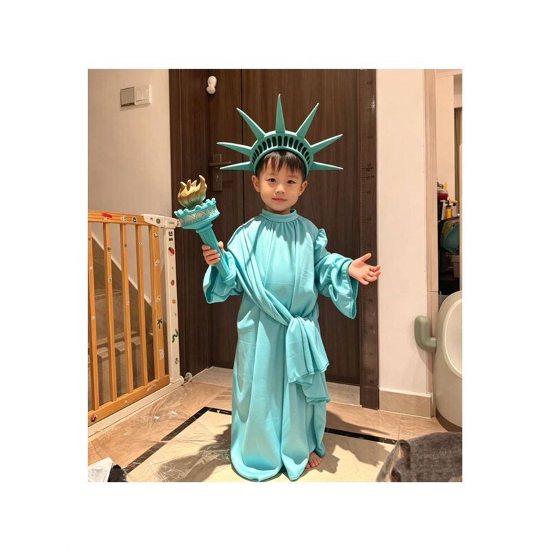 Halloween Children's Costumes Statue of Liberty Cosplay Outfits for Boys and Girls Kids Performance Costumes Dress-Up Sets Halloween Children's Costumes Statue of Liberty Cosplay Outfits for Boys and Girls Kids Performance Costumes Dress-Up Sets