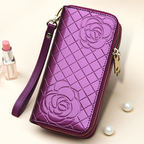 Female handbag double zipped wallet long style genuine leather female type money clip large capacity cow leather wallet with multilayer mobile phone bag fashion