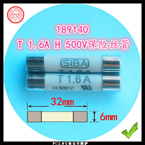 Fuse 189140 7006565 T 1 6A H 500V 6x32mm fuse tube