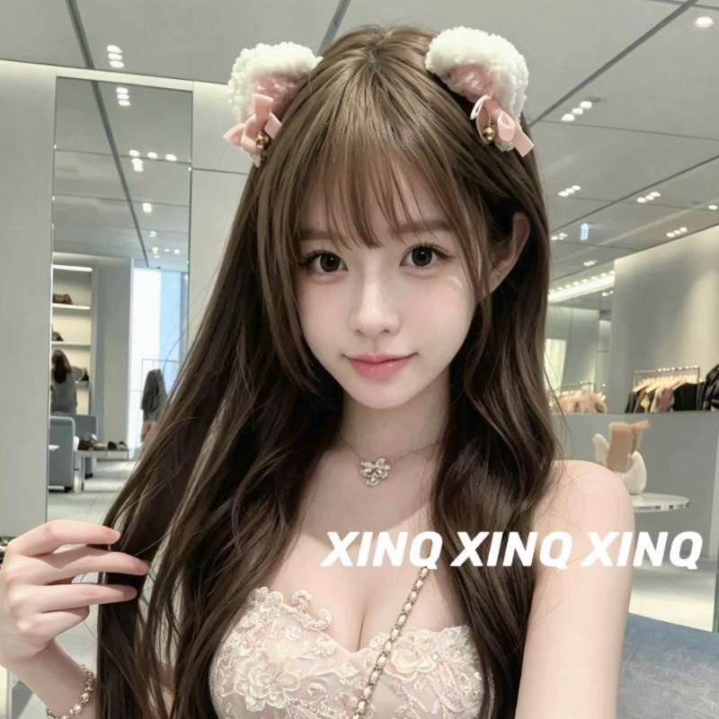 Xinq Sweet Girl Plush Ears Little Panda Kawaii Photo Atmosphere Wiggle-Ear Hair Clip Side Clip