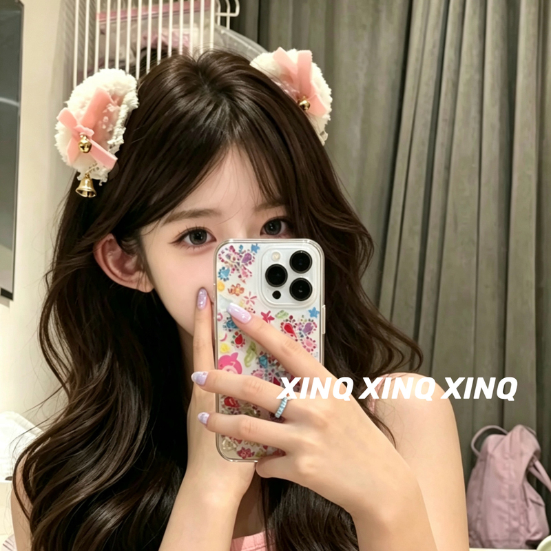 Xinq Sweet Girl Plush Ears Little Panda Kawaii Photo Atmosphere Wiggle-Ear Hair Clip Side Clip