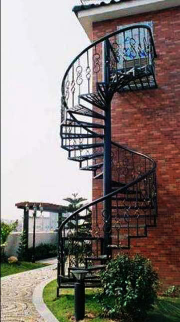 Shanghai Iron Art Rotary Staircase Steel Frame Straight Ladder Attic Basement Staircase Indoor and Outdoor Stairs Mysterious Arc Staircase