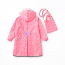 South Koreas single light and thin breathable childrens raincoat anti-storm raincoat mens and womens kindergarten waterproof rain poncho primary school bag