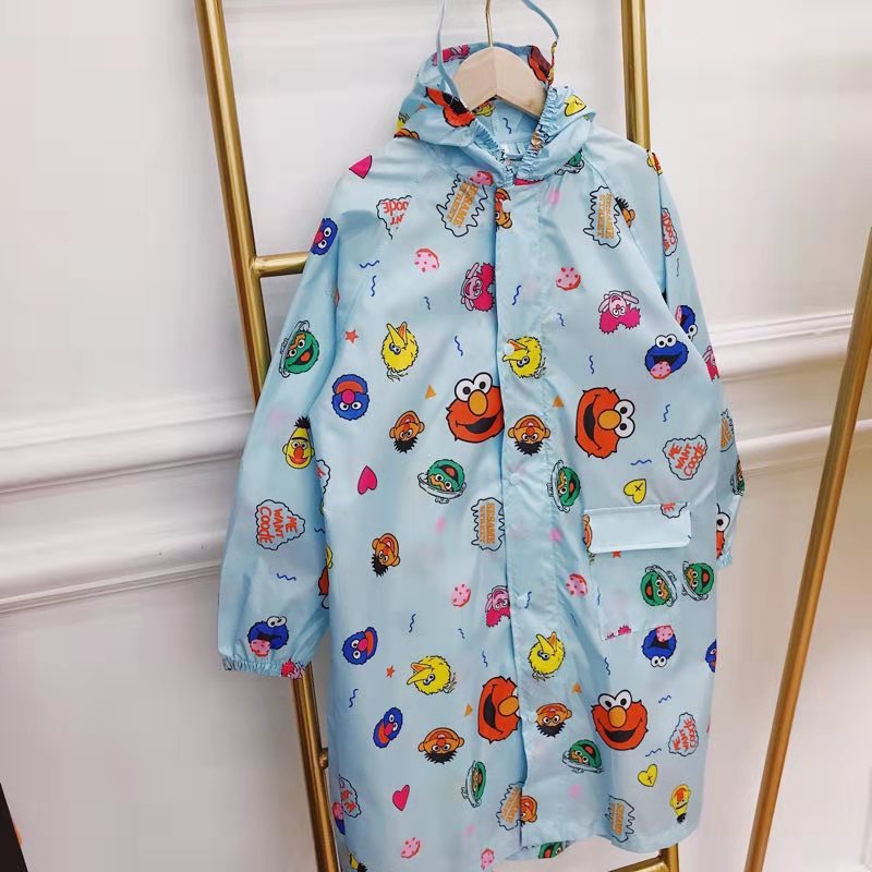 Japan quick-drying light and thin parent-child raincoat children boys boys and girls elementary school school bag slot long zipper waterproof poncho
