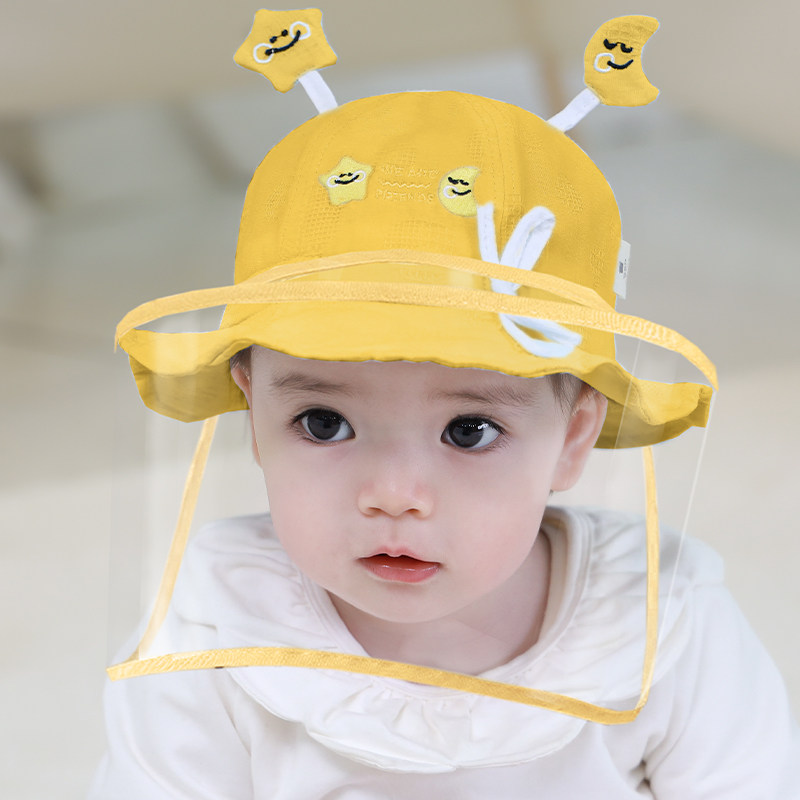 Baby isolation cap anti-foam baby protective hat thin fisherman hat young children's epidemic mask summer removable