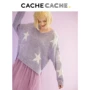 CacheCache2018 mùa thu đông mới áo len gió lười sang trọng bộ áo len dài tay màu tím lỏng lẻo nữ áo kiểu trung niên hàn quốc