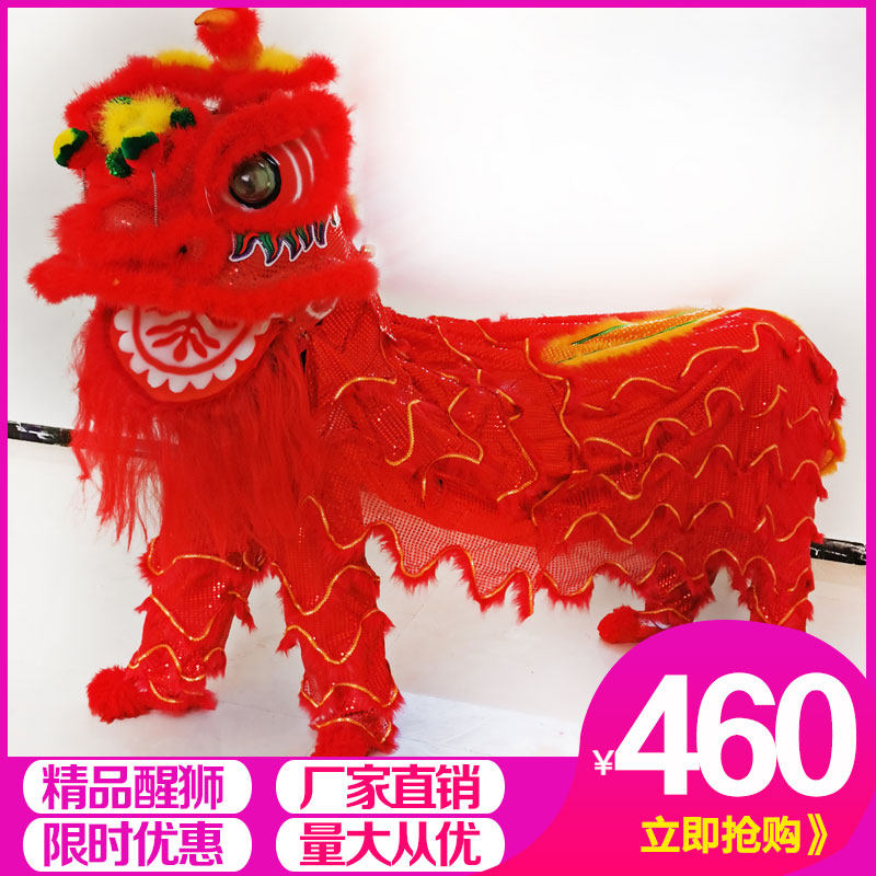 Lion dance props Foshan South lion complete set of lion dance double lion head dragon dance lion adult wake up lion hydrangea costume north lion