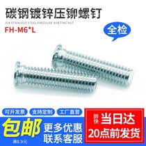 Iron galvanized riveting screw Riveting screw Rivet (FH-M6*6-FH-M6*35)Opening 6 0