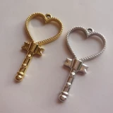 Маленькая любовь пустого рамки волшебные ключи для защиты золотого металла DIY Crystal UV -тикания Производители прямые продажи