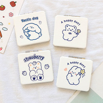 Korean in Puppy Dog Double - faced mirror cute girl heart with makeup mirror cartoon folding student micromirror