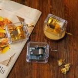 Маленькая прозрачная заводная металлическая музыкальная шкатулка для влюбленных, подарок на день рождения