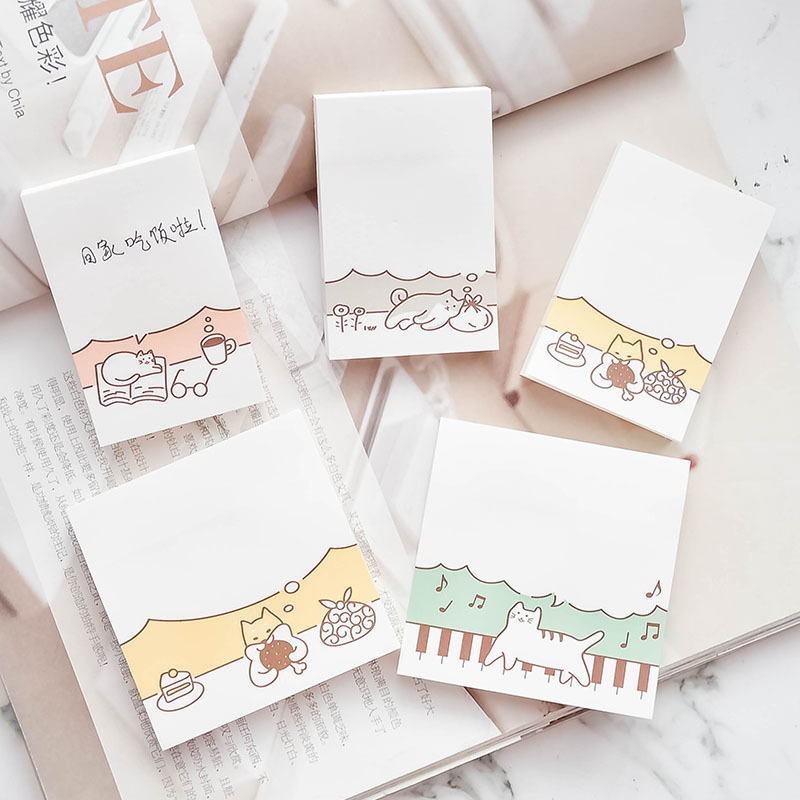 Morning light cartoon convenience post-yote post cute cat dog office mark post stickup note pence sign off benson-Taobao