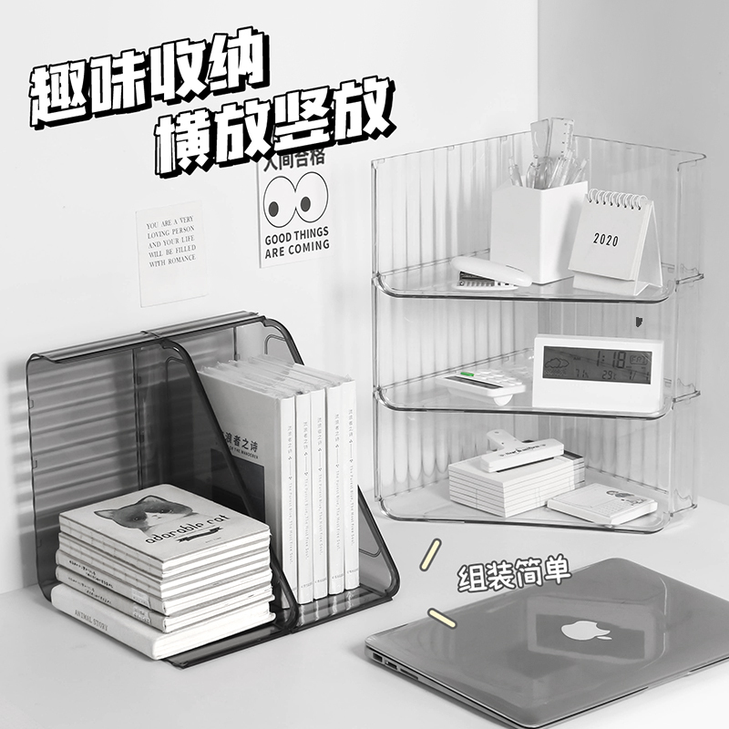 Triangular Transparent Storage Rack Desktop Cosmetics Storage Box Wall Corner Storage Basket Dormitory Book Stand Display Shelf