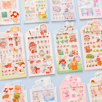 Japanese handbook sticker package toolkit for students creative transparent and cute decoration small sticker suite