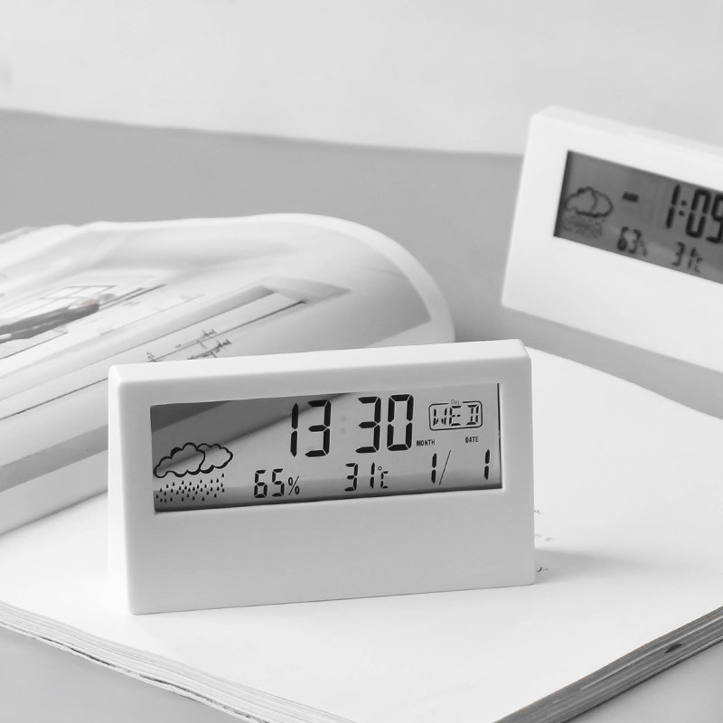 Japanese-style simple multi-functional electronic clock watch student male and female digital desktop bedroom clock transparent small alarm clock