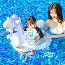 New childrens swimming ring baby sitting ring mount thickened cartoon baby flamingo swimming ring baby underarm ring