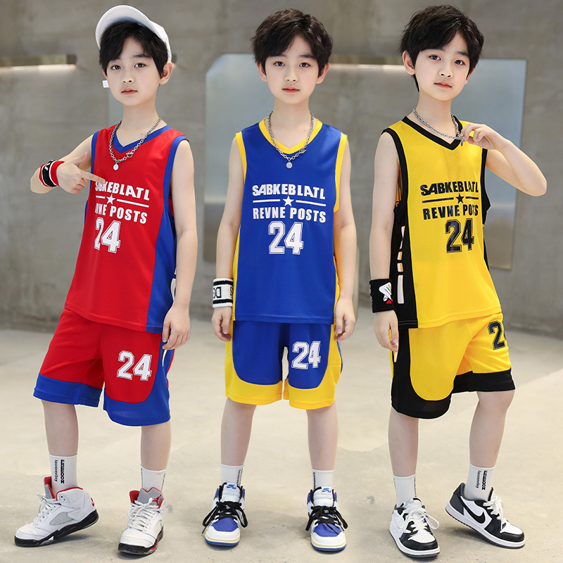 Boys' Basketball Uniform Quick-Drying Sports Suit Sleeveless Summer Vest Kidsren's Boys' Medium and Large Kidsren's No. 24 Kobe Bryant Jersey Boys' Basketball Uniform Quick-Drying Sports Suit Sleeveless Summer Vest Kidsren's Boys' Medium and Large Kidsren's No. 24 Kobe Bryant Jersey