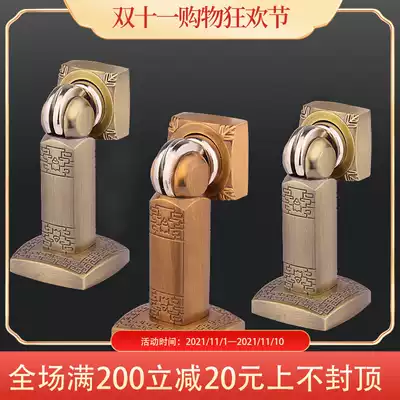 New Chinese door suction anti-collision yellow bronze ground suction Chinese wind silent buffer door top door stop Qinggu strong magnetic door touch