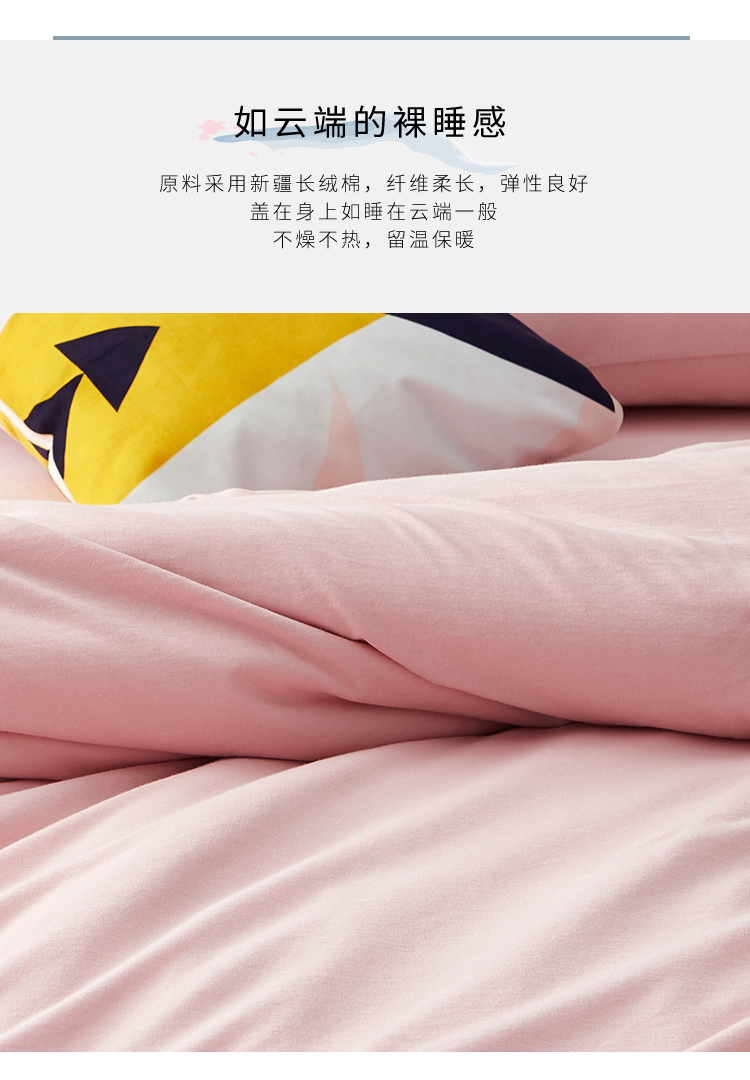 Dapu tự nhiên bông Tân Cương đan bốn mảnh giường cotton màu rắn 笠 chăn đôi ngủ trần trải giường tốt - Bộ đồ giường bốn mảnh bộ chăn ga
