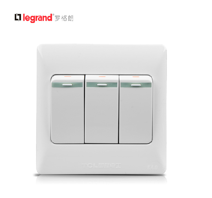 TCL switch socket 86 Type three - digit double - band fluorescent panel three - open double cut