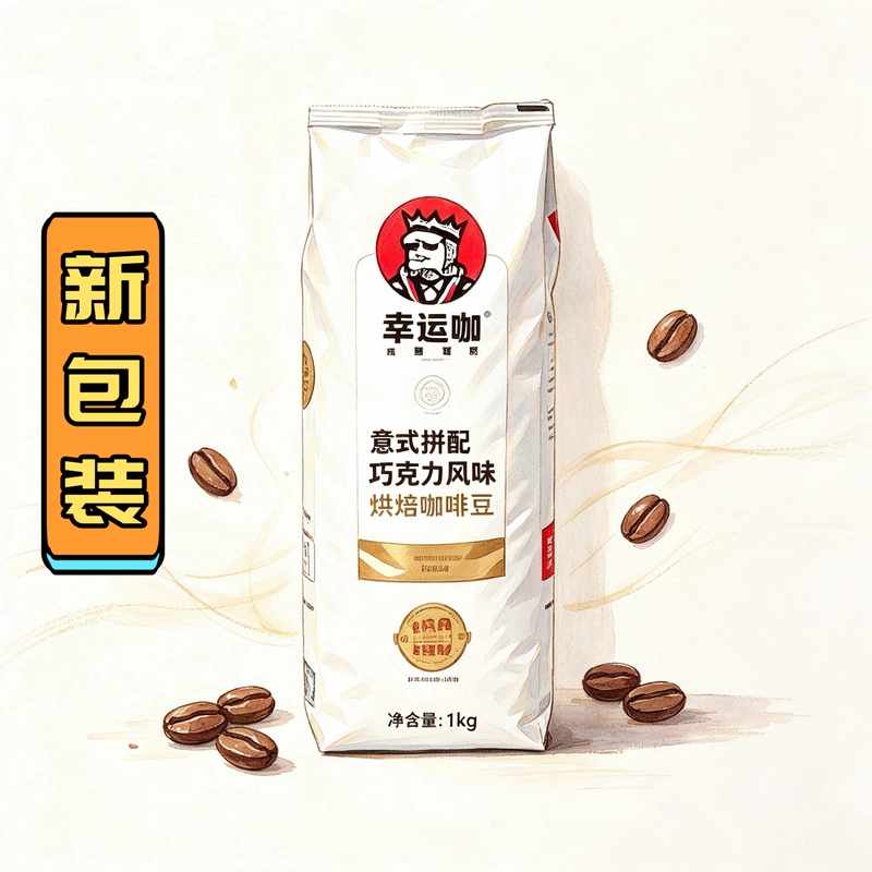 Lucky Cafe Coffee Beans, Same as in the Store, 1000g Per Bag, Black Coffee, Americano, Latte, Breakfast Arabica