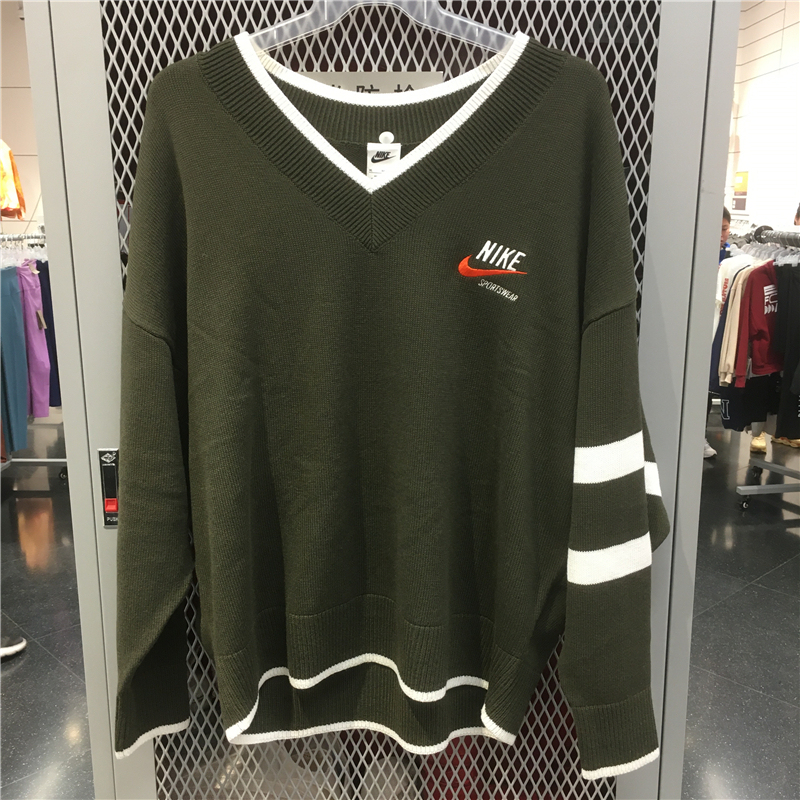 Nike Men's Pullover Sweater V-Neck Knit Oversize Loose Clearance Sale Dx0009-325