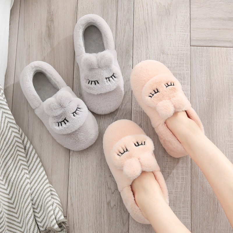 Autumn and winter cotton slippers female pregnant women home bag with warm soft bottom moon cold after delivery September October wool mute