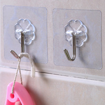 Strong transparent adhesive hook wall-mounted adhesive wall hook No trace transparent hook hook kitchen household non-hole self-adhesive