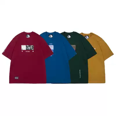 OG pop shop ins super fire top Canvas patch embroidery loose five-point short-sleeved T-shirt