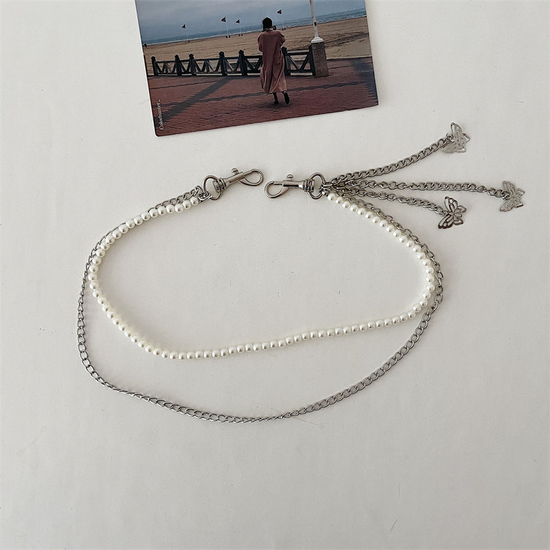 Summer Design-Focused, Niche, Versatile Metal Pants Chain for Women ins Style, Simple Butterfly Decoration, Thin Chain for Jeans — تصویر 1