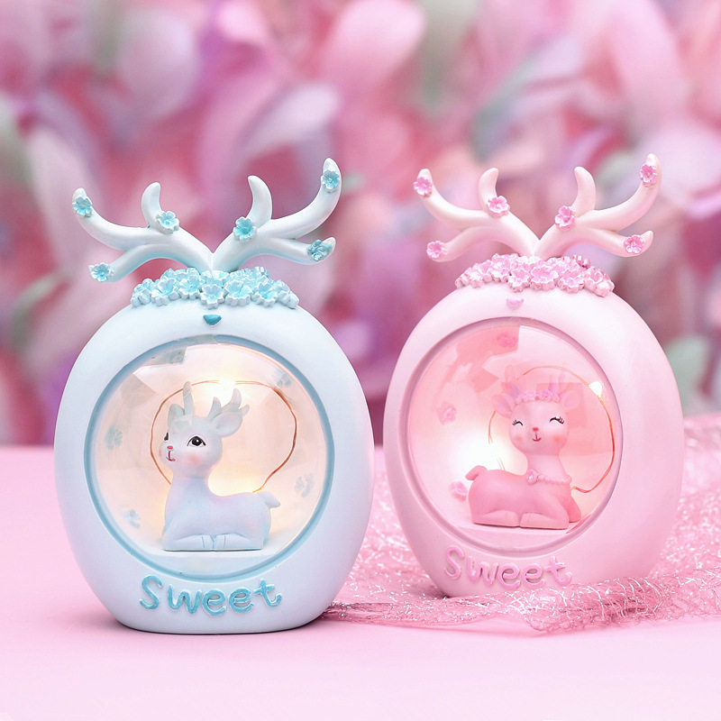 A deer has your star light Cute Unicorn night light gift box Princess girl girl girl child decorative light string