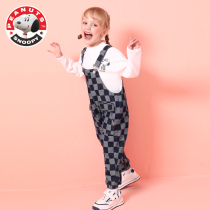 Snoopy boys pants spring and autumn children girls overalls childrens baby casual pants brand off-season specials
