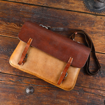 1945 World War II Switzerland first year cowhide leather shoulder bag carrying horse bag amique retro messenger bag