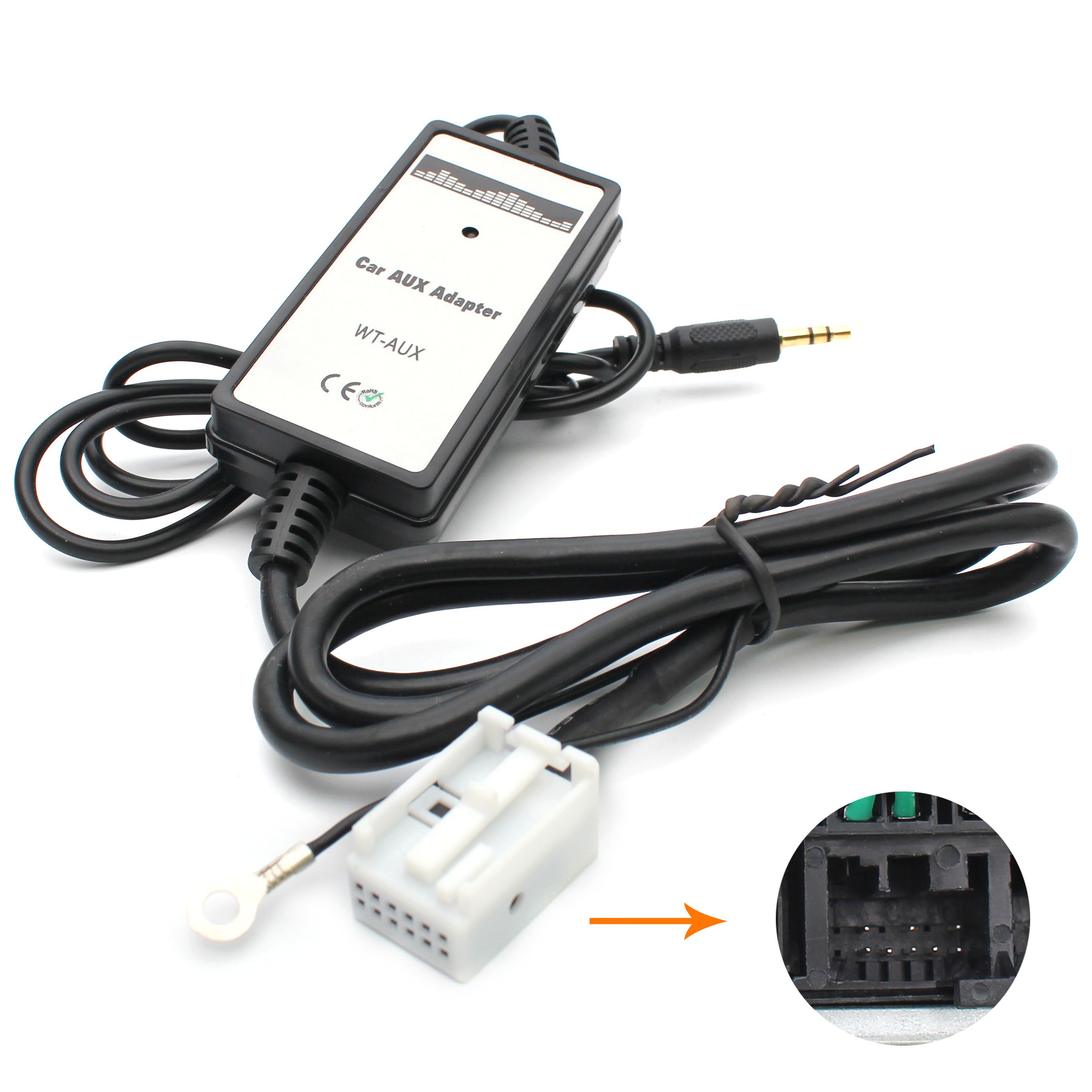 Suitable for the Volkswagen Audi 12P Golf AUX data line Jetta Tiguan on-board MP3CD converted digital disc box