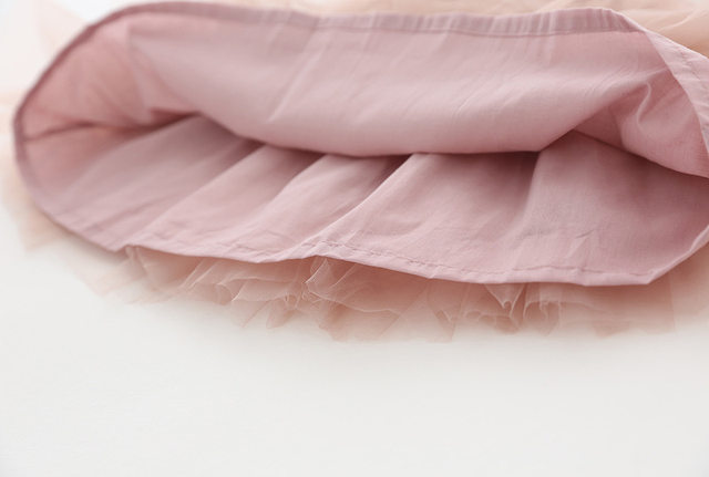 Summer girls suspender skirt mesh stitching vest dress middle and small children's fungus edge strap princess skirt tutu skirt