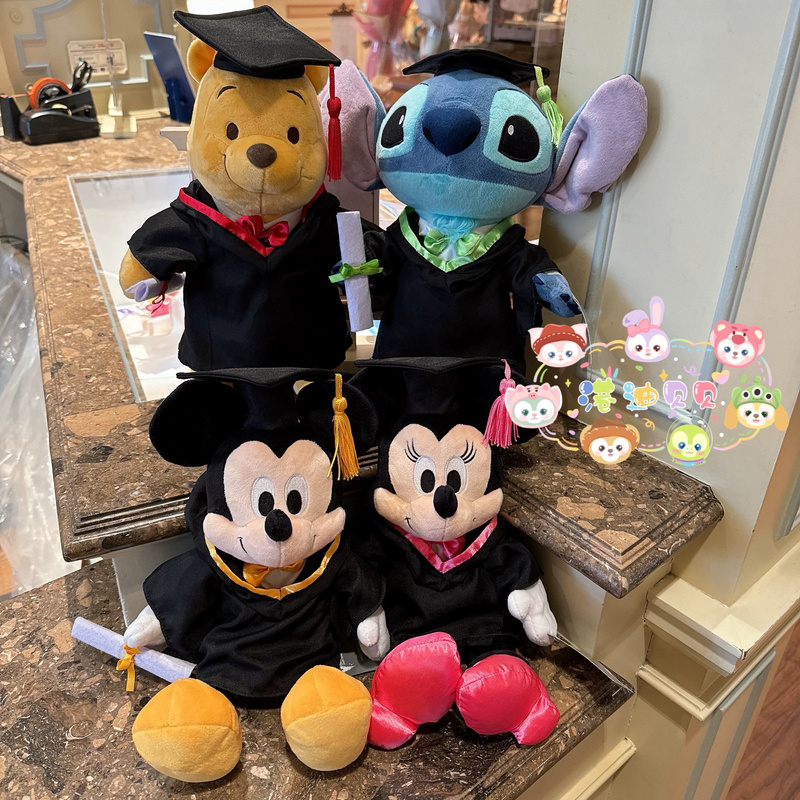 Hong Kong Disney Graduation Dolls Mickey Friends Graduation Dolls Donald Duck Pooh Minnie Stitch Coming-Of-Age Ceremony
