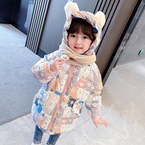 Childrens cotton-padded clothes girls baby Korean winter clothes thick cotton padded jacket coat little girl foreign long down cotton clothes