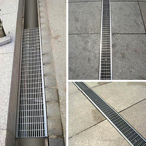 Customized finished drainage ditch U-groove resin concrete plastic sewer kitchen stainless steel grille cover 300