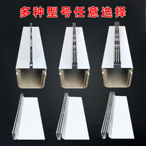 Stainless steel invisible linear drainage ditch finished resin U-shaped groove outdoor gap linear drainage ditch manhole cover