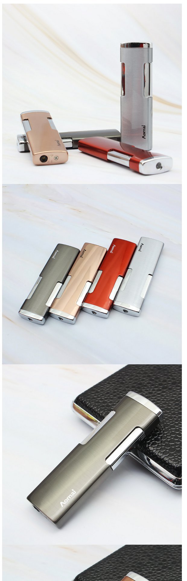 Omai bên nhấn mạ đỏ lửa bơm hơi nhẹ bật lửa sáng tạo dải kim loại nhẹ hơn quà tặng nam - Bật lửa bật lửa dunhill
