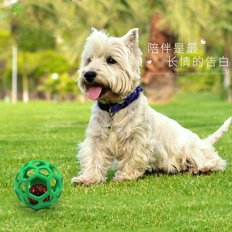 Dog toy ball vocal and bite resistant bell ball elastic large dog gold wool puzzle rubber toy small dog teddy