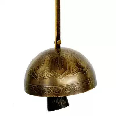 Large caliber retro carved auspicious pure copper Dongbaling Yunnan Lijiang Tea Horse Ancient Road Camel Bell wind chimes pendant