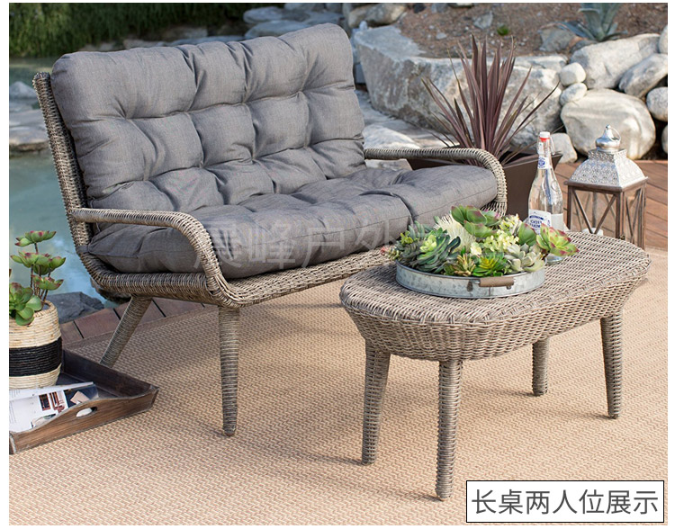 Ngoài trời nắng phòng ghế sofa mây ba mảnh bảng mây bàn cà phê và ghế cảnh sân ban công sân vườn ghế sofa Giải trí - Ghế sô pha ghế sofa giường