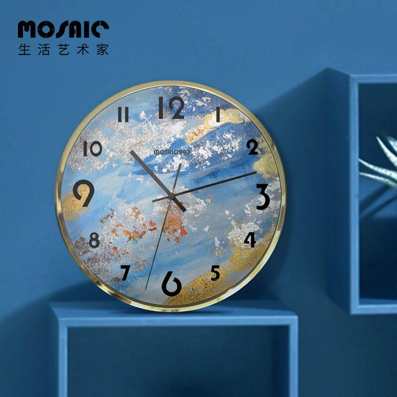 European-style Nordic modern fashion light luxury flowing gold abstract color art retro creative ultra-quiet 12 and 14 inches