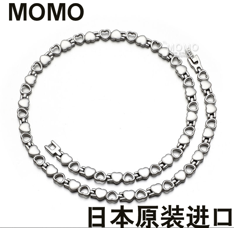 Japan MOMO magnetic germanium stone pure titanium necklace functional health care health magnetotherapy health necklace anti-fatigue sports necklace