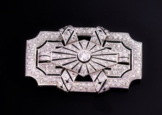 Ювелирные камни lg2592 artdeco 铂金白金钻石大胸针 线条硬朗