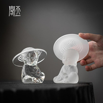 Tianyi Pavilion丨Glass tea leakage tea filter set Japanese tea divider household tea pet ornaments filter net tea ceremony accessories