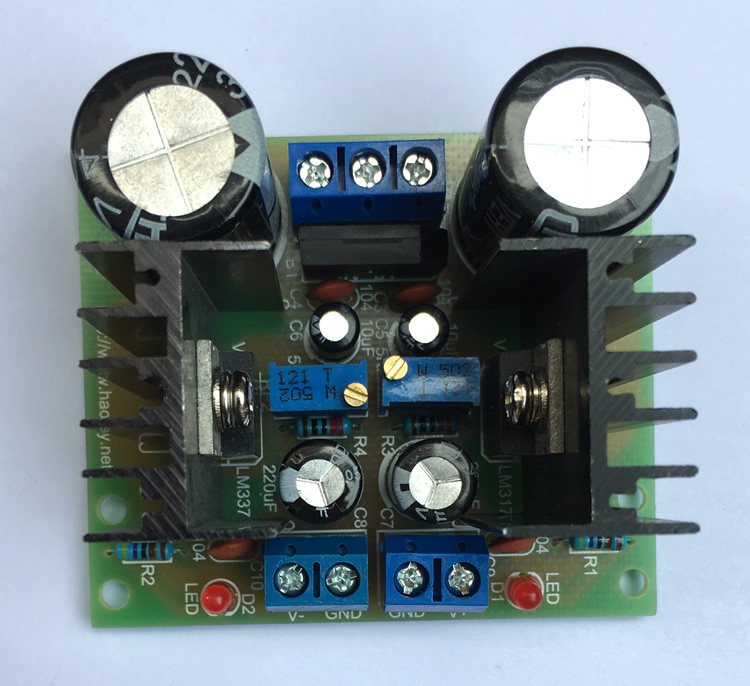 LM317t LM337t linear adjustable filter regulatory DC power board electronic diy production suite