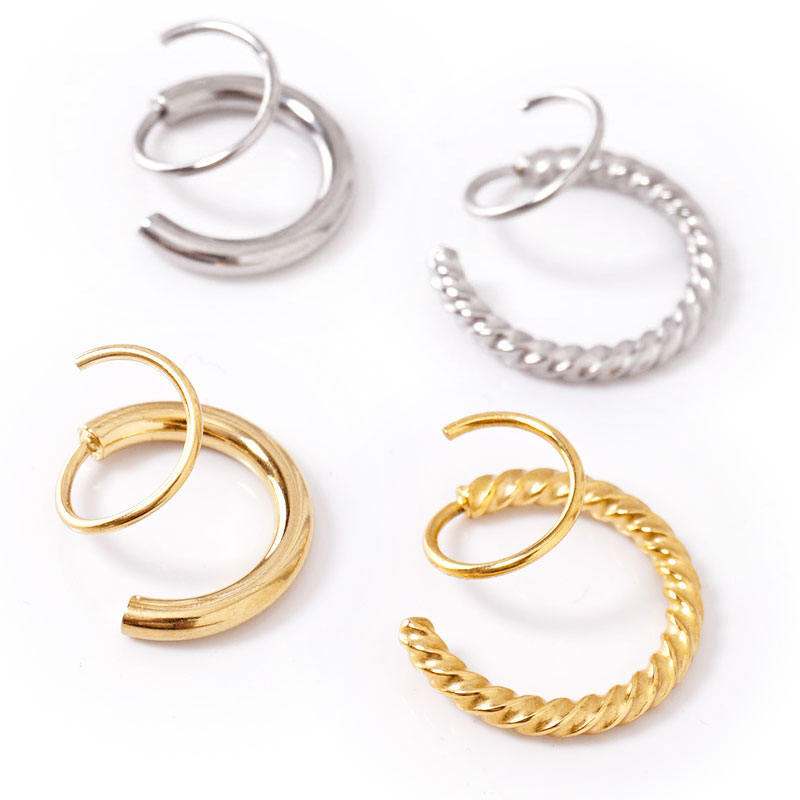 Pine Forest Volcano New Evil Interesting Non-fading Men's and Women's Same Style Couple All-match Earrings Double Helix All-match Earrings