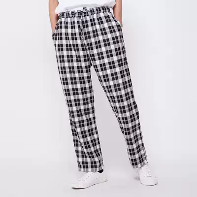 Pine forest volcano wild new product original retro plaid street trend cotton breathable and comfortable home casual pants